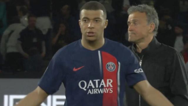 Discusión entre Luis Enrique y Mbappé