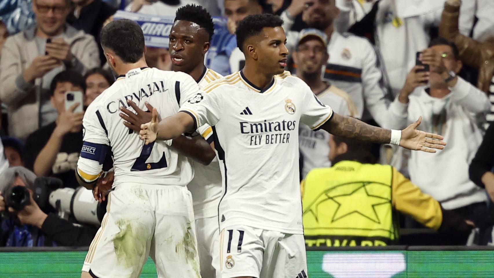 Rodrygo celebra su gol frente al Manchester City.