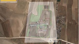 Mapa con las emisiones de olores y la recreación de la planta de biometano en Cubas de la Sagra.