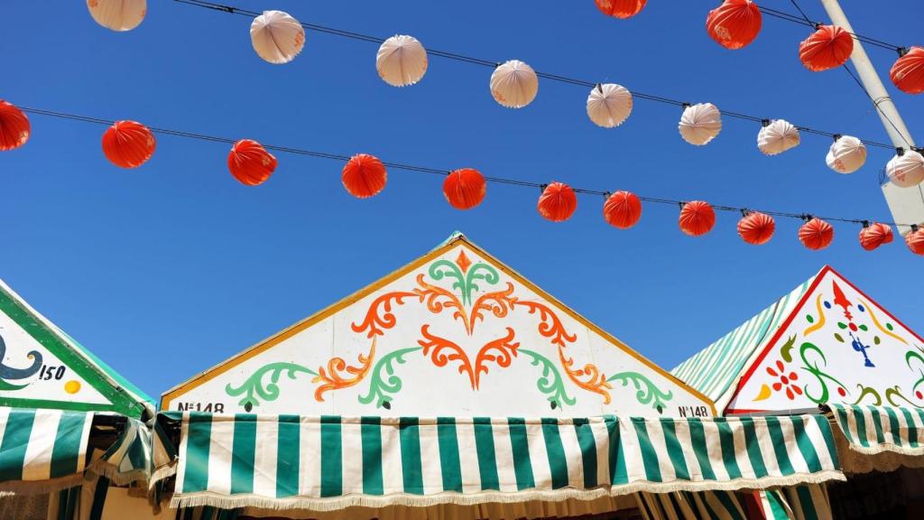 Casetas y farolillos de la Feria de Abril