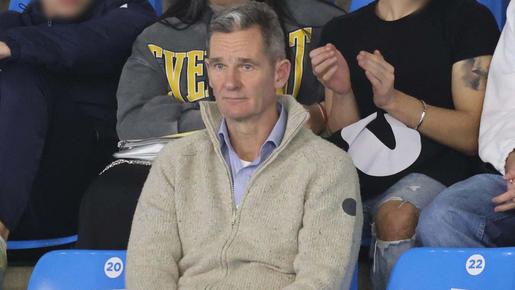 Iñaki Urdangarin, viendo un partido de balonmano el pasado 26 de febrero.