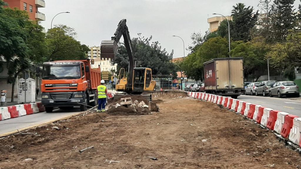 Obras del Metro en calle Hilera.