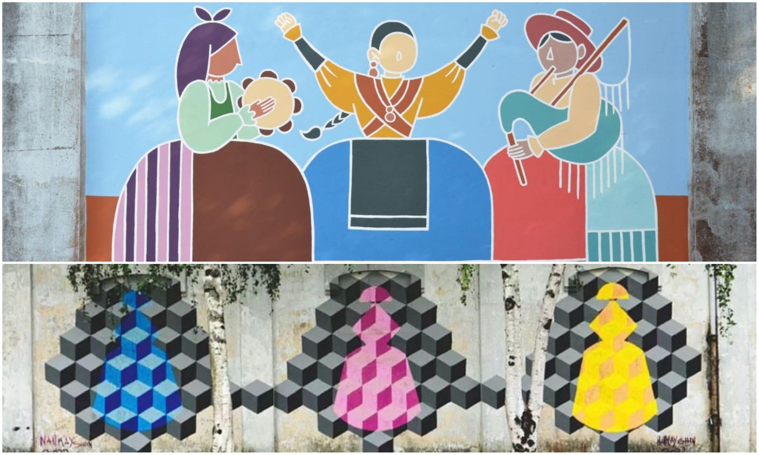 Arriba, la obra de Ana y Lucía Escrigas y abajo la de Rafael Blanco