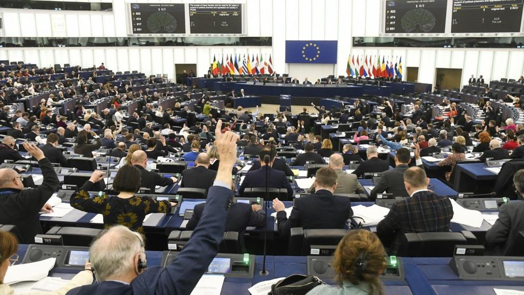 Sesión de votación en el pleno del Parlamento Europeo en Estrasburgo.
