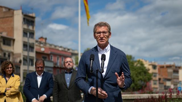 Núñez Feijóo, este miércoles en un acto del PP catalán en Gerona.