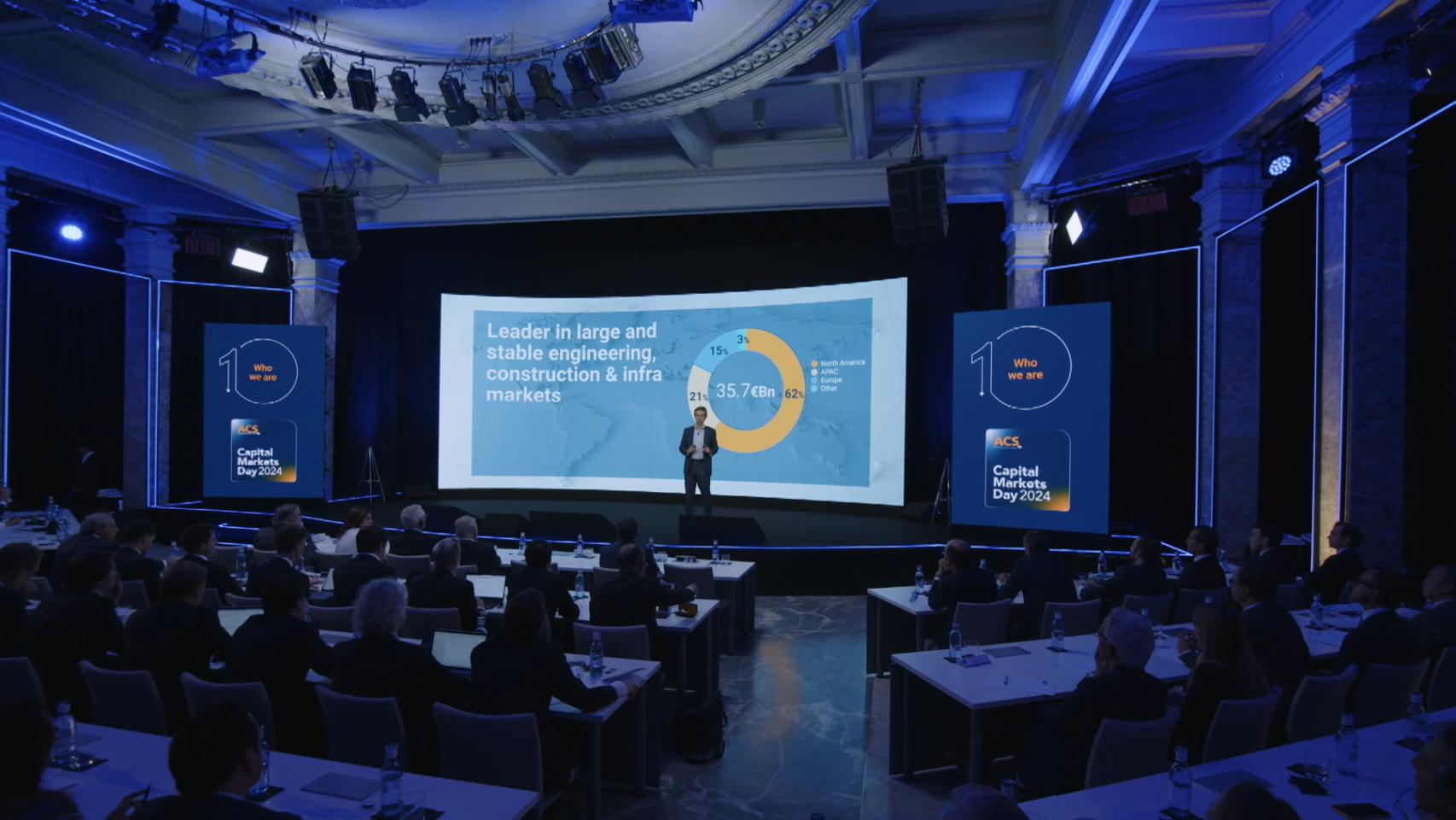 Juan Santamaría, CEO de ACS, durante el 'capital markets day' celebrado este miércoles.