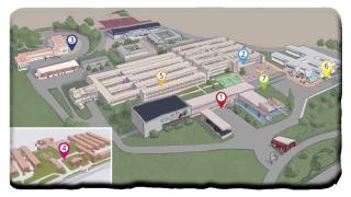 Plano del complejo deportivo Ciudad Escolar.