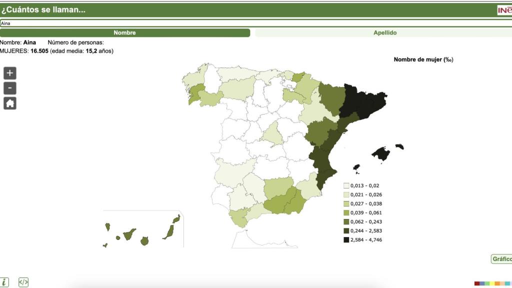Captura de pantalla del INE.