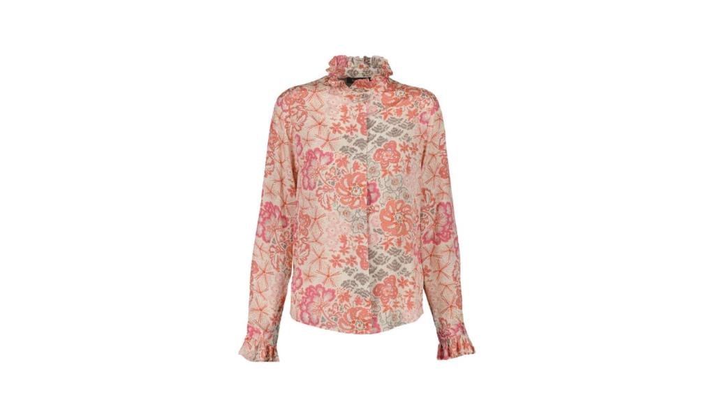 Camisa de mujer cuello con volante, Tintoretto (59,99 €).