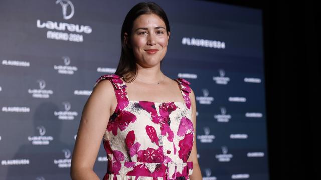 Garbiñe Muguruza, en una rueda de prensa en el marco de los Premios Laureus.