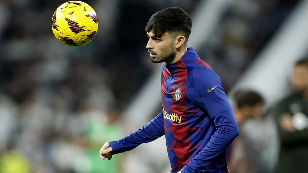 Pedri, en un instante de El Clásico.