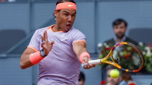 Rafa Nadal, durante su debut en el Mutua Madrid Open frente a Darwin Blanch.