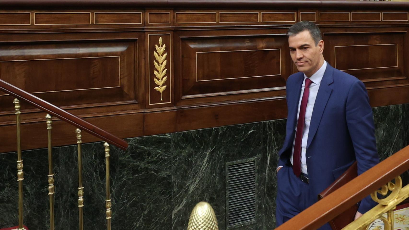 El presidente Sánchez, este miércoles, en el Congreso de los Diputados.