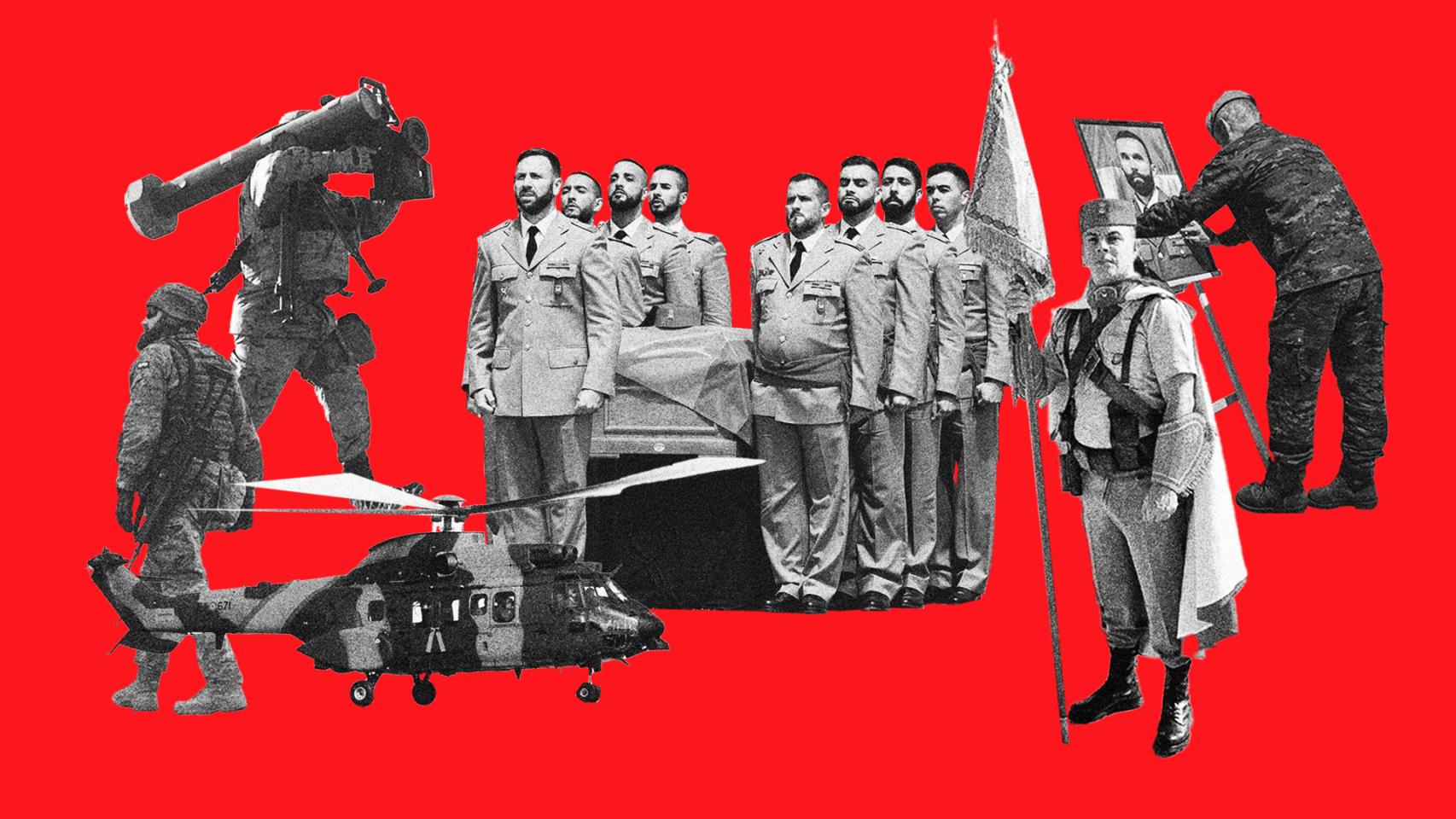 Imagen del funeral del cabo Palacios en su llegada a Torrejón de Ardoz tras ser repatriado de Polonia.