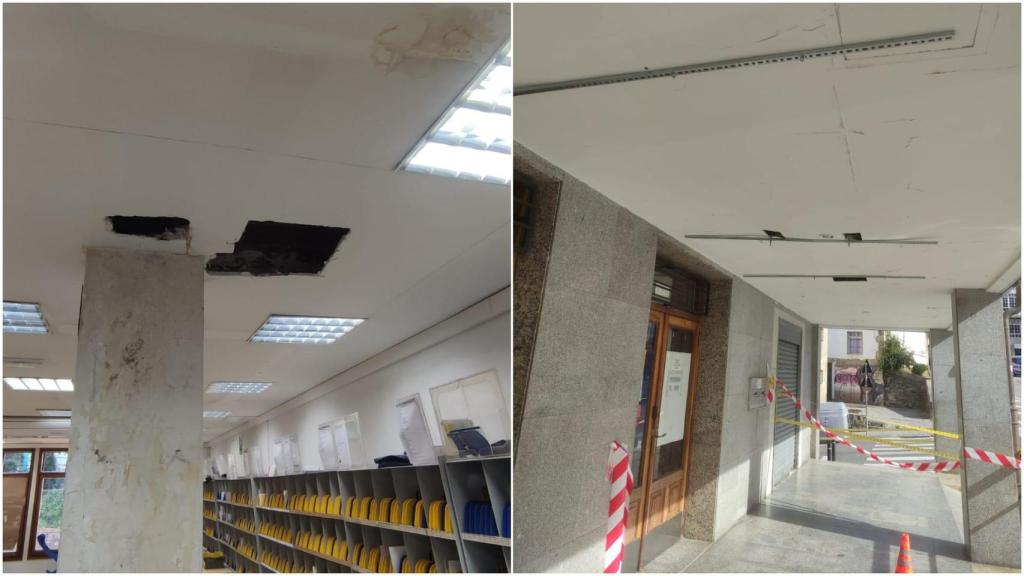 Oficina e Correos en Betanzos con riesgo de desprendimientos