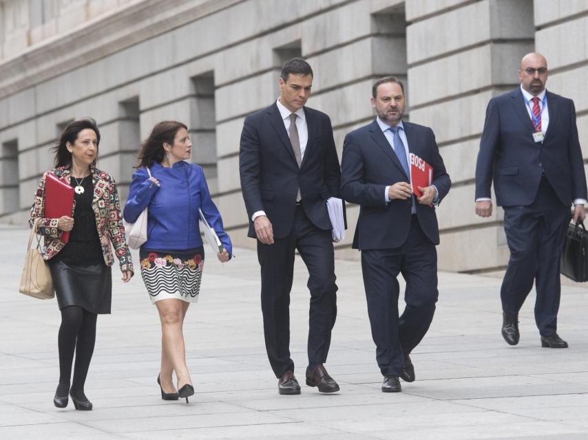 Pedro Sánchez, José Luis Ábalos y Koldo García.