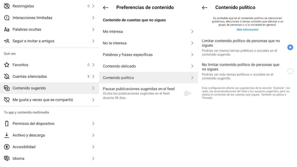 Contenido político en Instagram