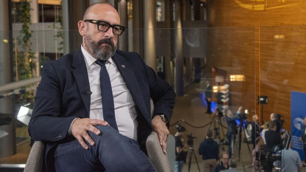 Jordi Cañas, candidato de Ciudadanos a las elecciones europeas, durante una entrevista con EL ESPAÑOL.