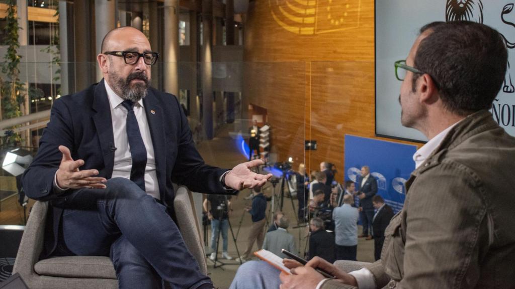 Jordi Cañas (Cs), entrevistado por EL ESPAÑOL en la sede del Parlamento Europeo en Estrasburgo.