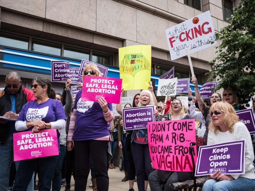 Manifestación a favor del aborto en Estados Unidos.