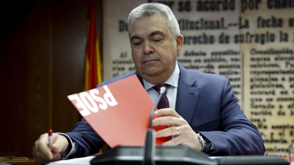 Santos Cerdán este martes en la comisión de investigación del Senado.