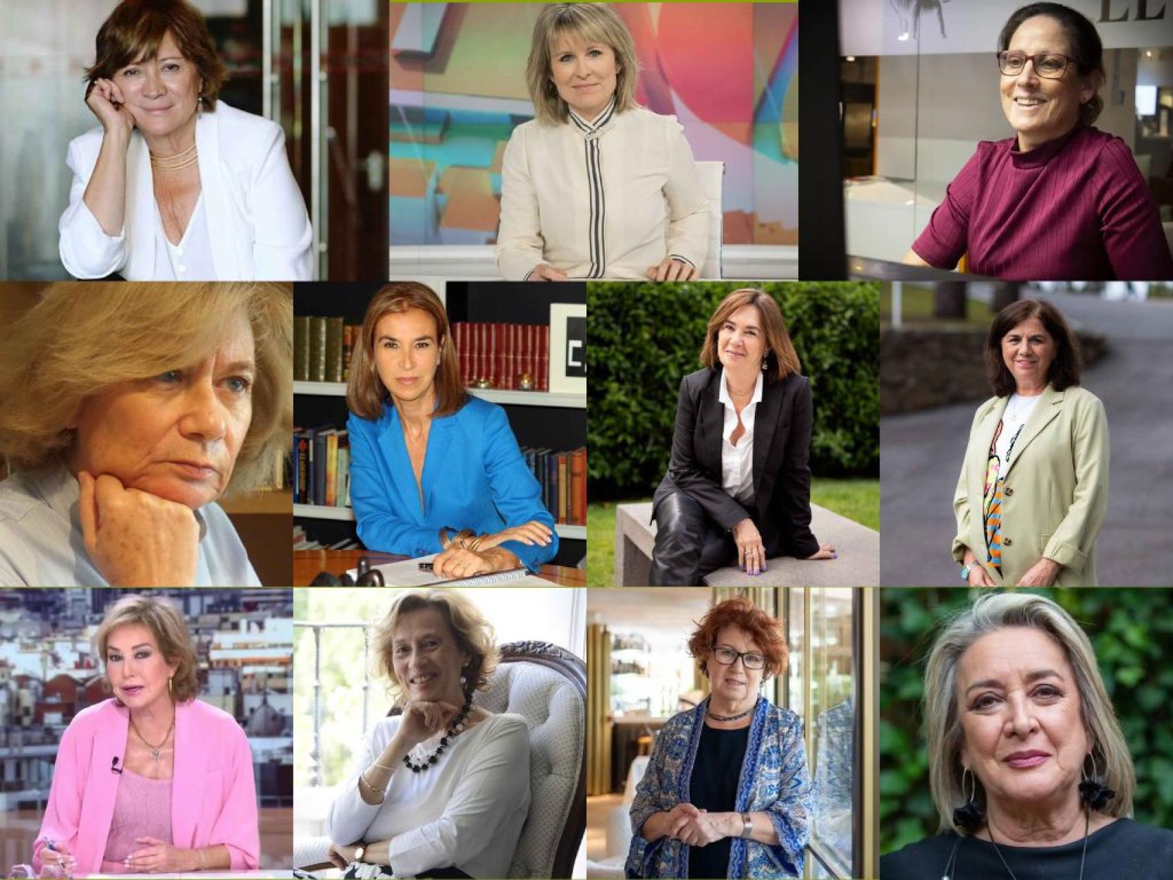 Montaje con las fotografías de las periodistas que han despedido a Prego.