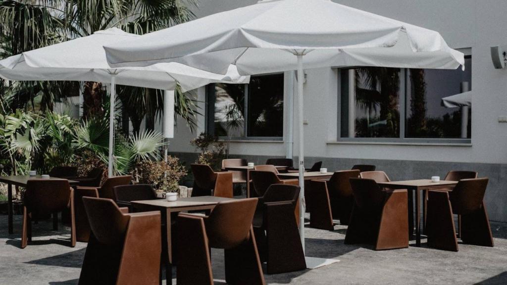 La terraza del local.