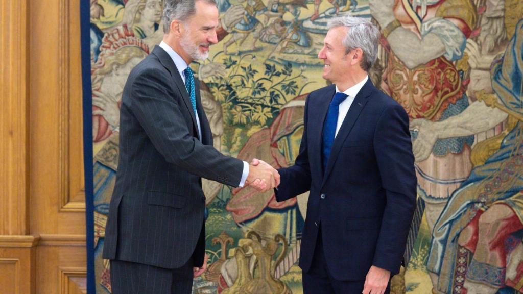 El rey Felipe VI y el presidente de la Xunta en un encuentro.