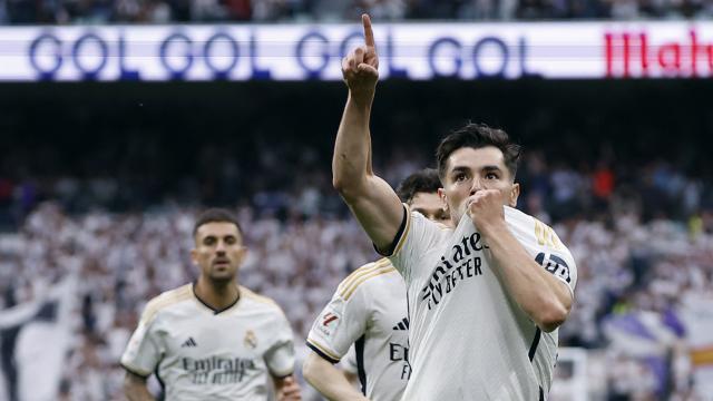 Brahim Díaz celebra su gol frente al Cádiz.