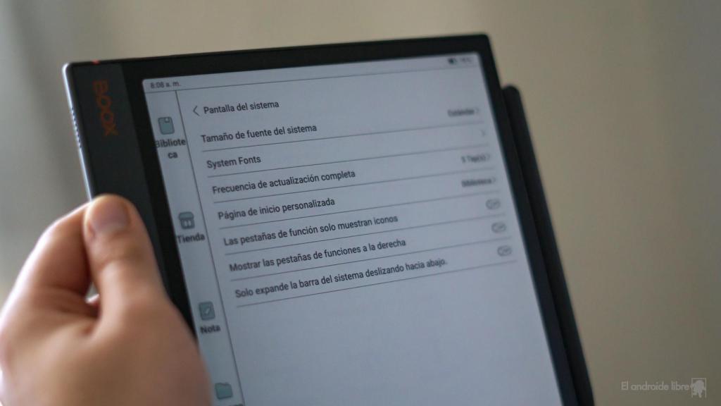 BOOX Note Air3 con el lápiz táctil