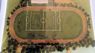 Recreación del campo donde se jugó el primer partido de fútbol en España