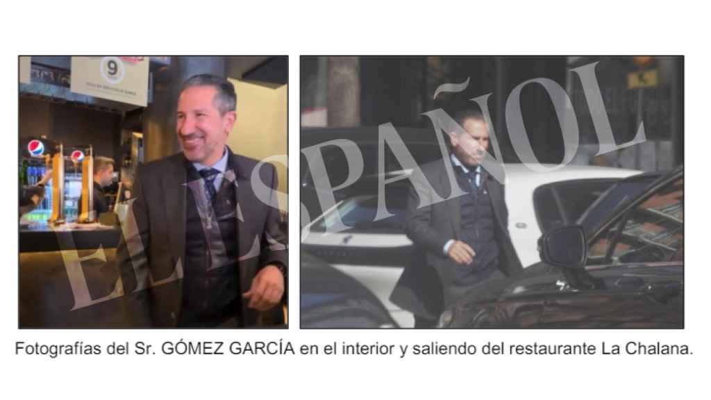 Gómez García, saliendo de La Chalana el 2 de febrero de 2023 tras reunirse con Koldo.