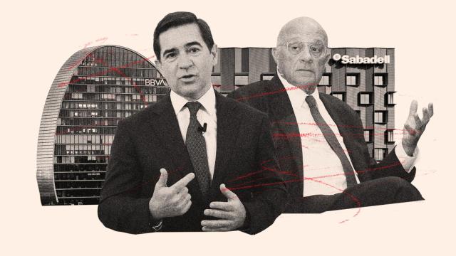 Carlos Torres, presidente del BBVA y Josep Oliu, presidente del Sabadell en una imagen de archivo.