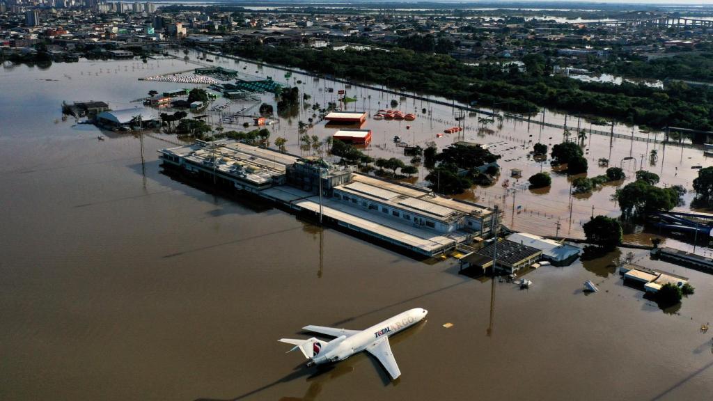Inundaciones por fuertes lluvias en Rio Grande do Sul en Brasil.