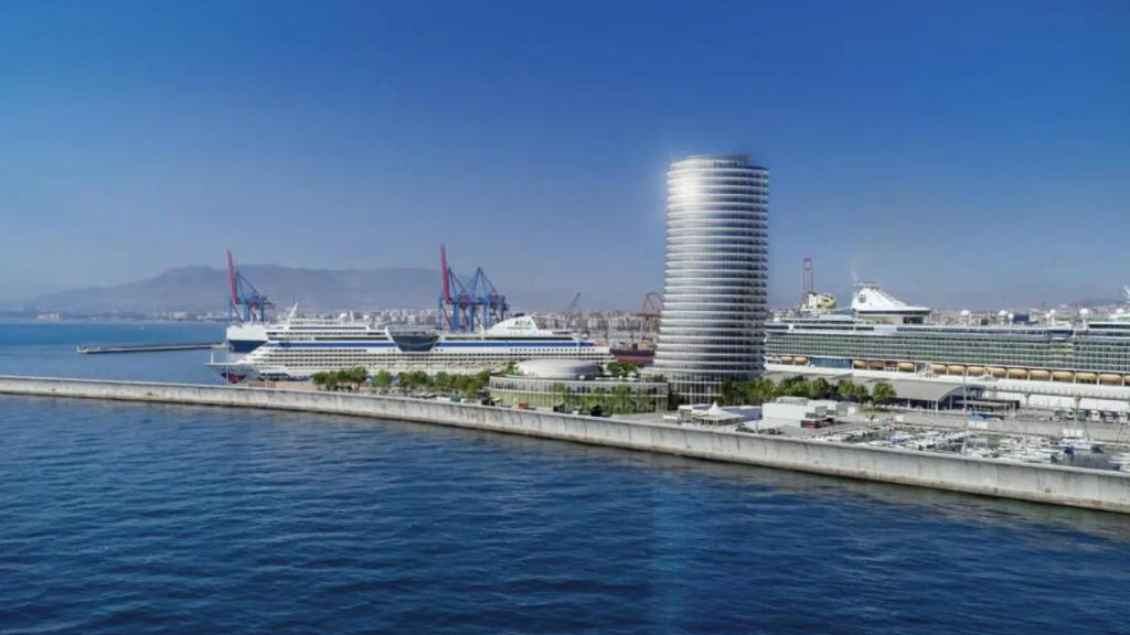 Infografía de la Torre del Puerto de Málaga.