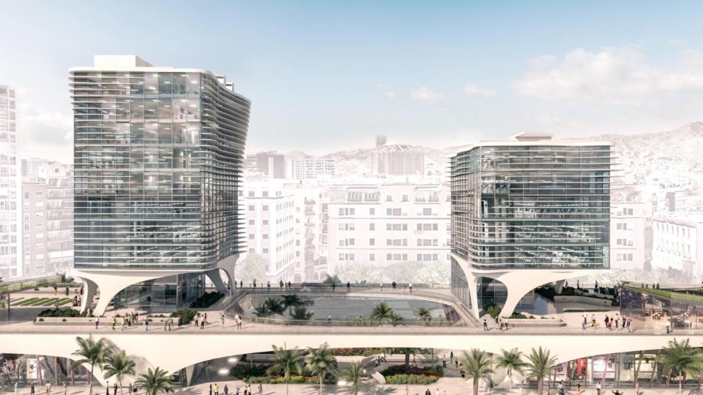 Diseño de la operación de oficinas planteada en su día por el arquitecto Ángel Asenjo por encargo del Ayuntamiento.