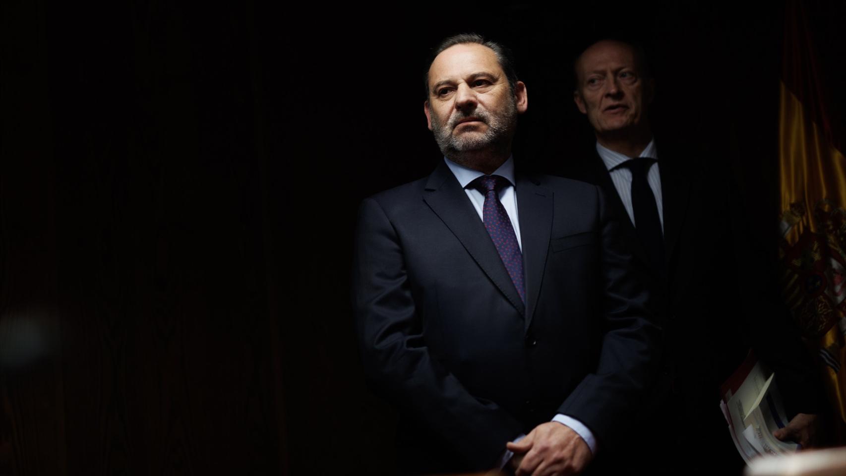 El exministro de Transportes José Luis Ábalos, en el Senado, antes de comparecer ante la comisión de investigación del 'caso Koldo'.