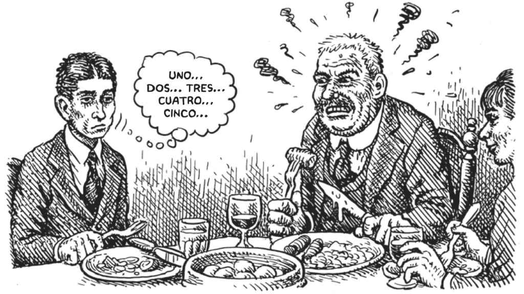 Ilustración de Robert Crumb para el libro 'Kafka', de David Zane Mairowitz y Robert Crumb, editado por La Cúpula, 2010. ©1993, Robert Crumb