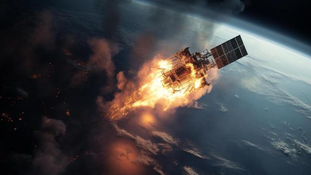 Explosión de satélite en órbita