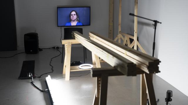 Francisco Ruiz de Infante: 'Mirada de mil yardas', 2024, del proyecto 'Jamás jamás', en Azkuna Zentroa