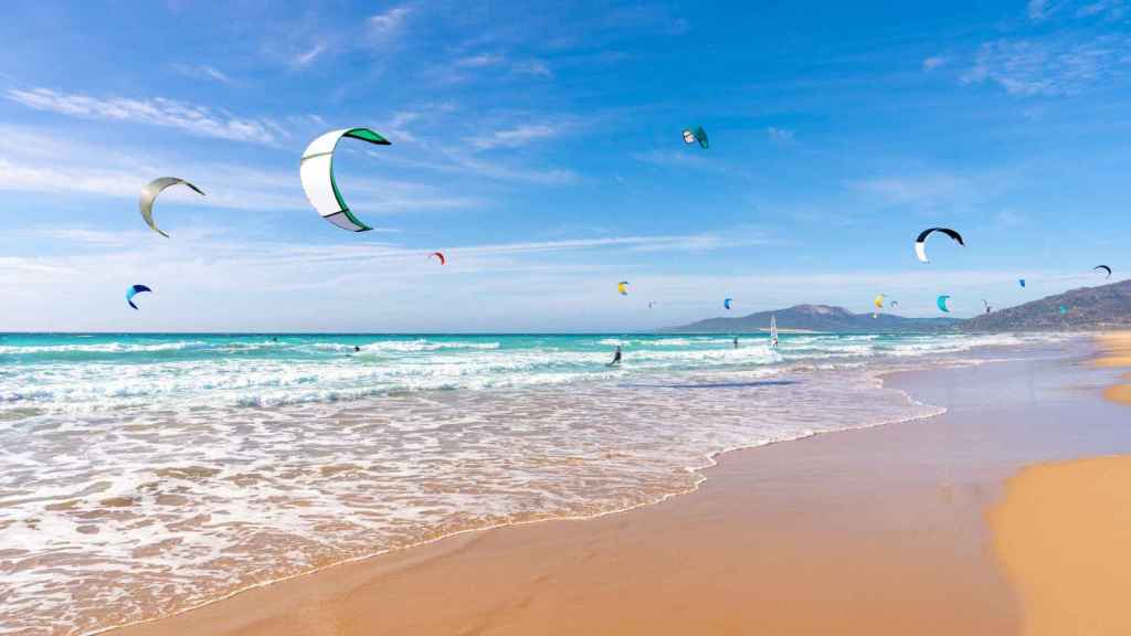 Kitesurfing en Cádiz.