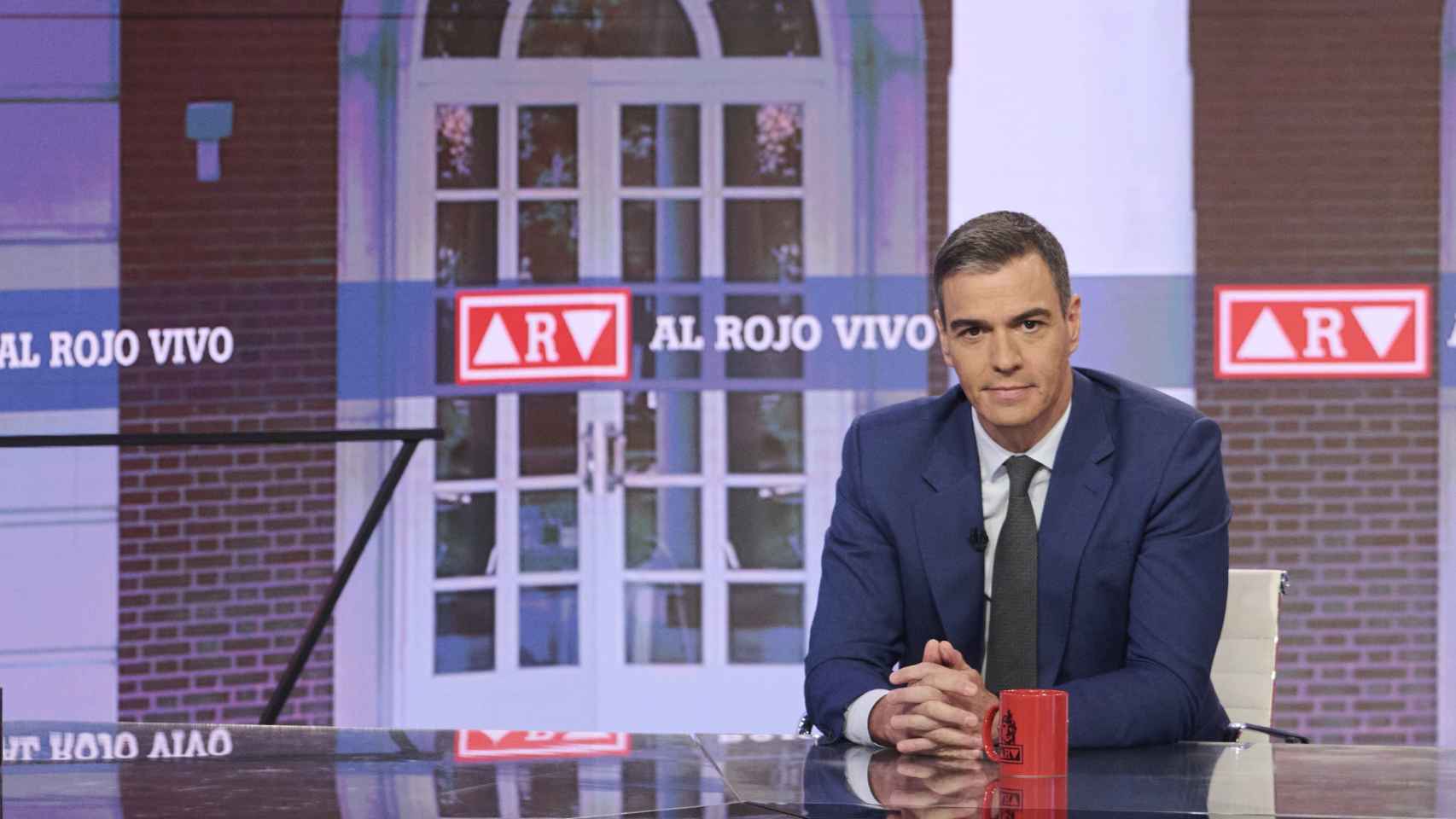Pedro Sánchez, presidente del Gobierno, durante su entrevista con Antonio García Ferreras, en Al Rojo Vivo de La Sexta este viernes.