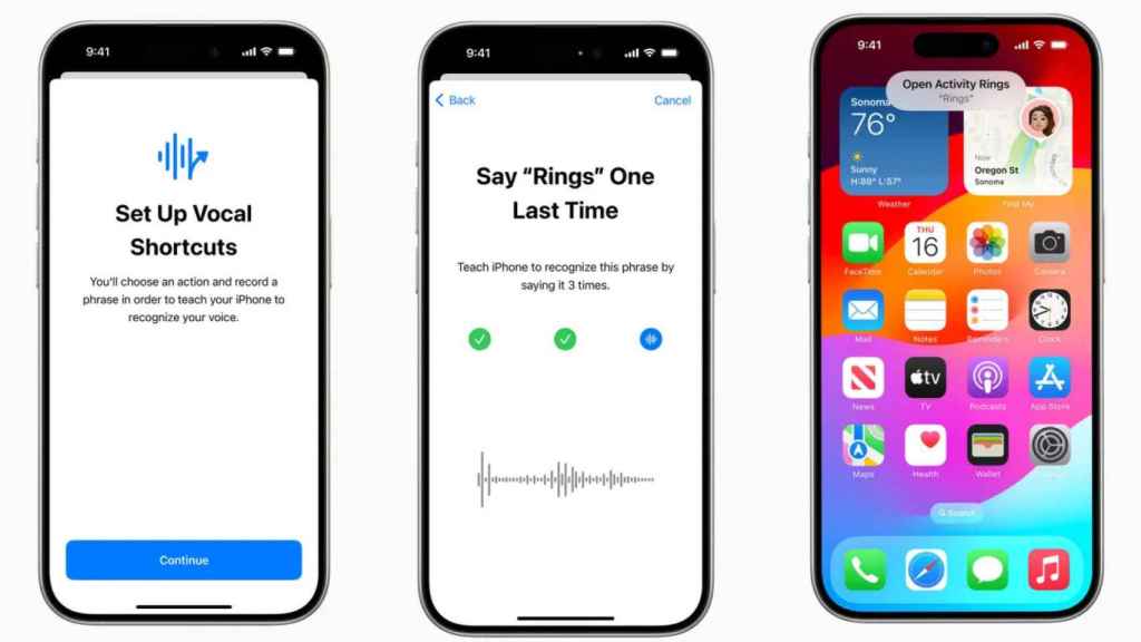 Acciones personalizadas en iPhone