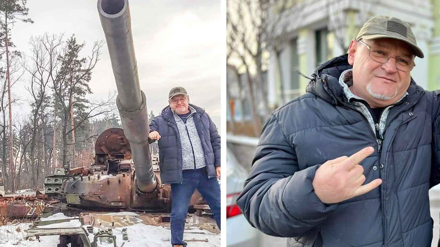 El presidente de la asociación de ucranianos de Tarragona, Víktor Kazmiruk, durante una de sus últimas visitas a su país.  No puede luchar y condena la deserción.