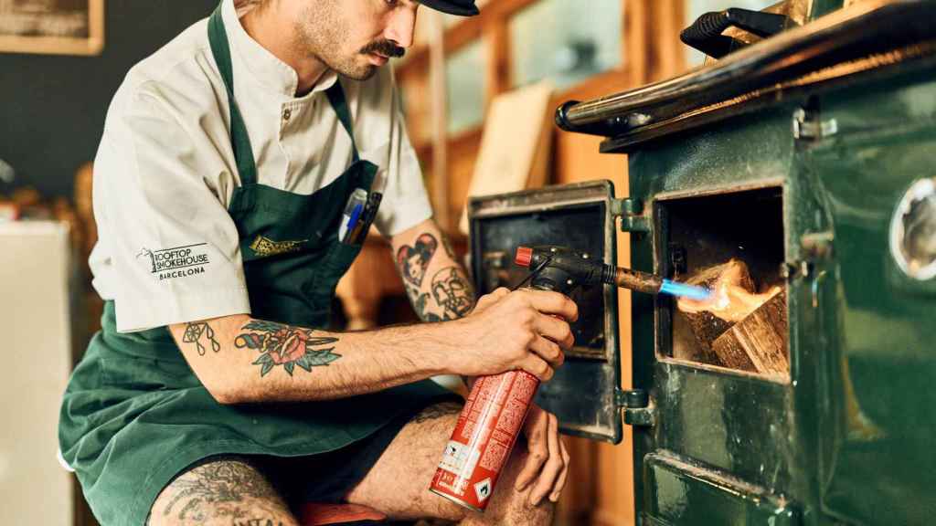 El horno de Rooftop Smokehouse.