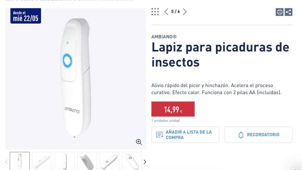 Lápiz para picaduras de insectos.