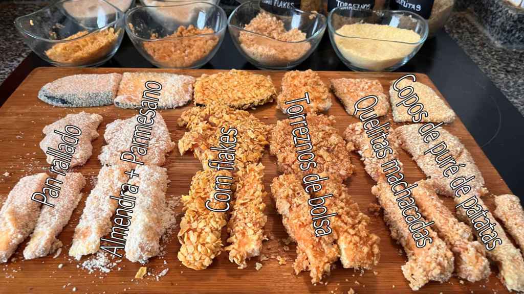 Alimentos rebozados antes de cocinar