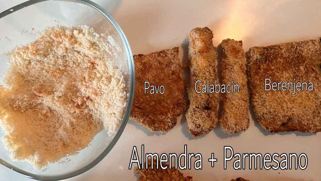 Rebozado de harina de almendras y parmesano