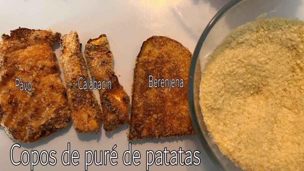 Rebozado con copos de puré de patatas