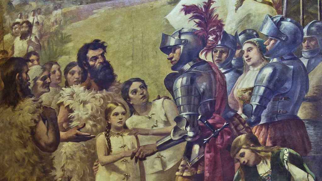 La conquista de Canarias según el pincel de Manuel González Méndez. 1902.